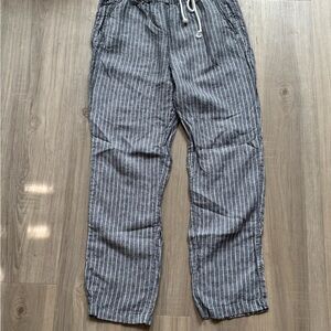 Tahari Women's Linen Coastal Stripe Pull On Pants